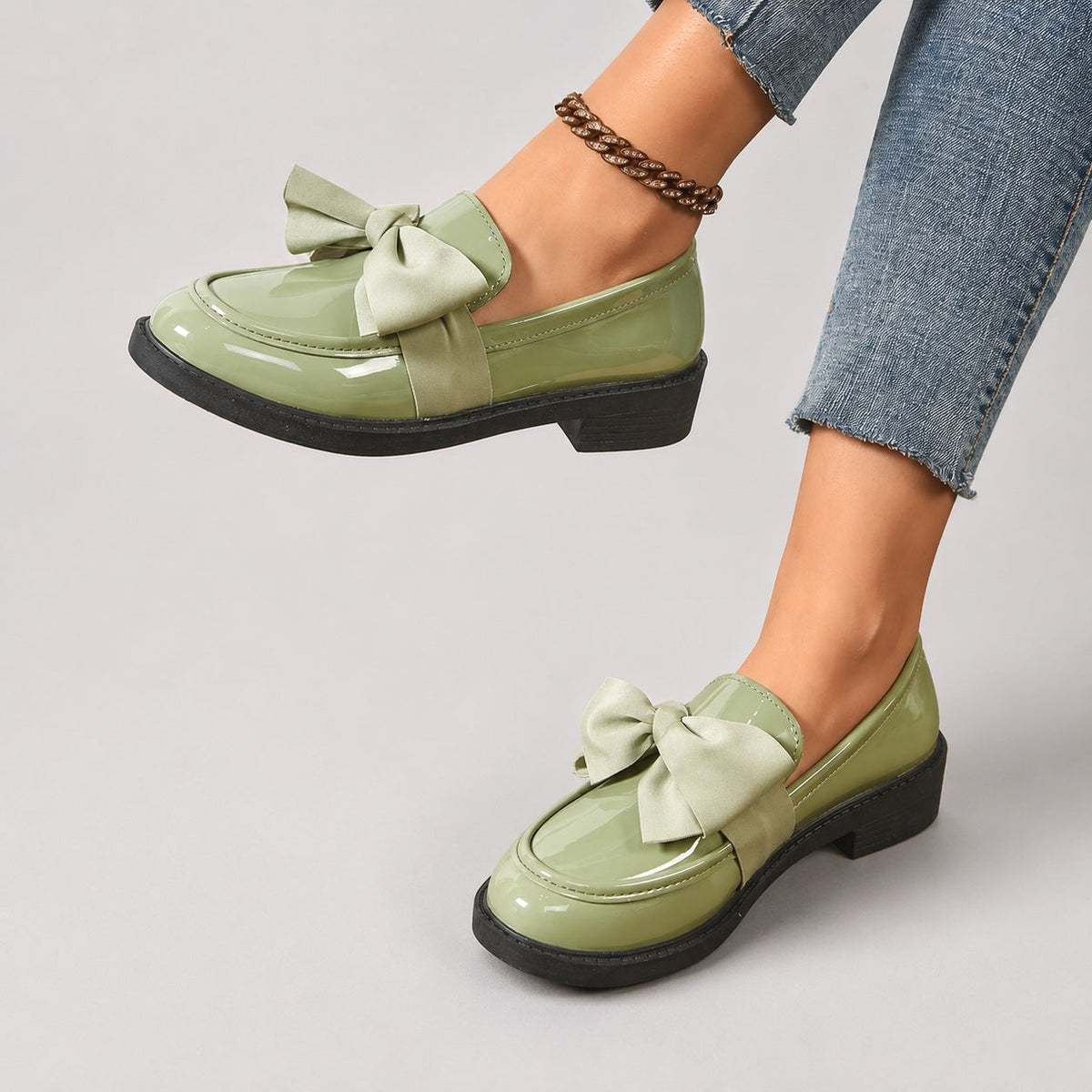 Brielle Glossy Bow Loafers
