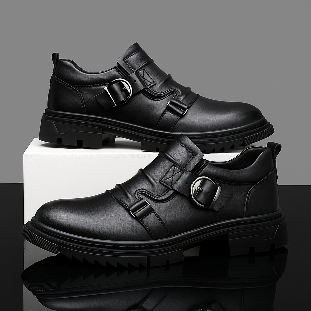 Ambrose Leather Monk Strap Shoes