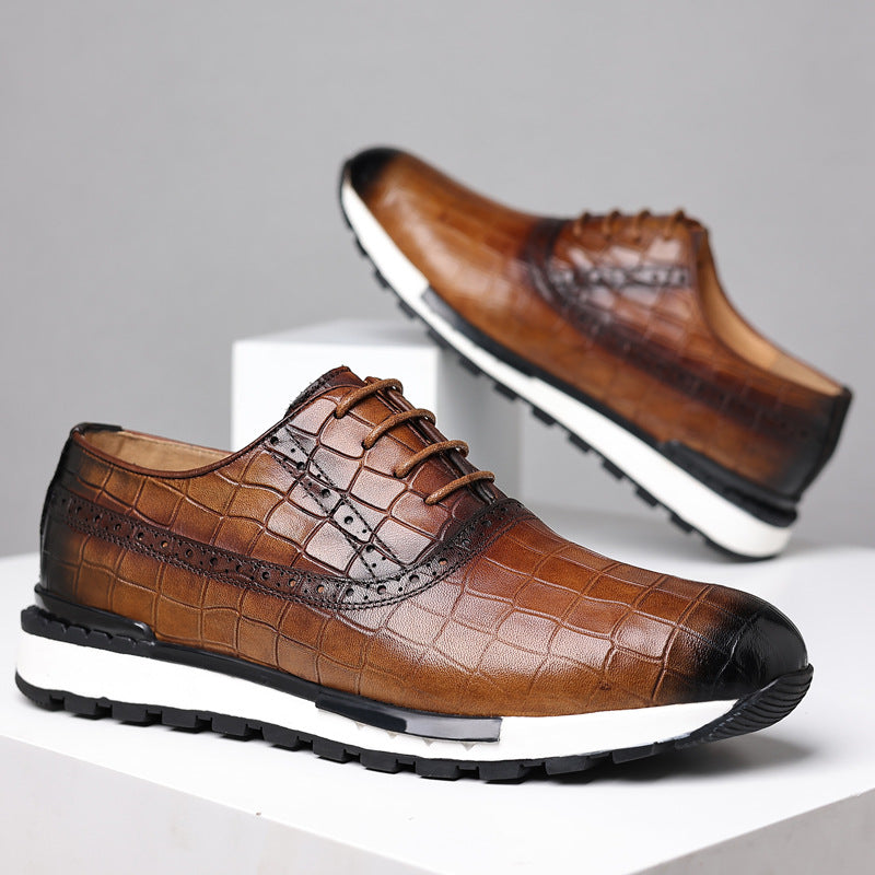 Calvaro Leather Hybrid Brogue Shoes