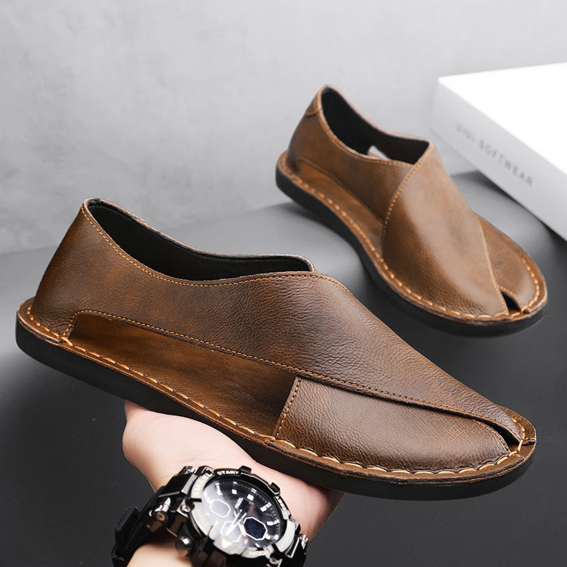 Andros Leather Slip On Sandal