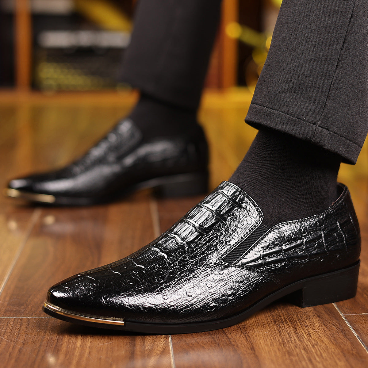 Brenaro Leather Slip-On Loafers