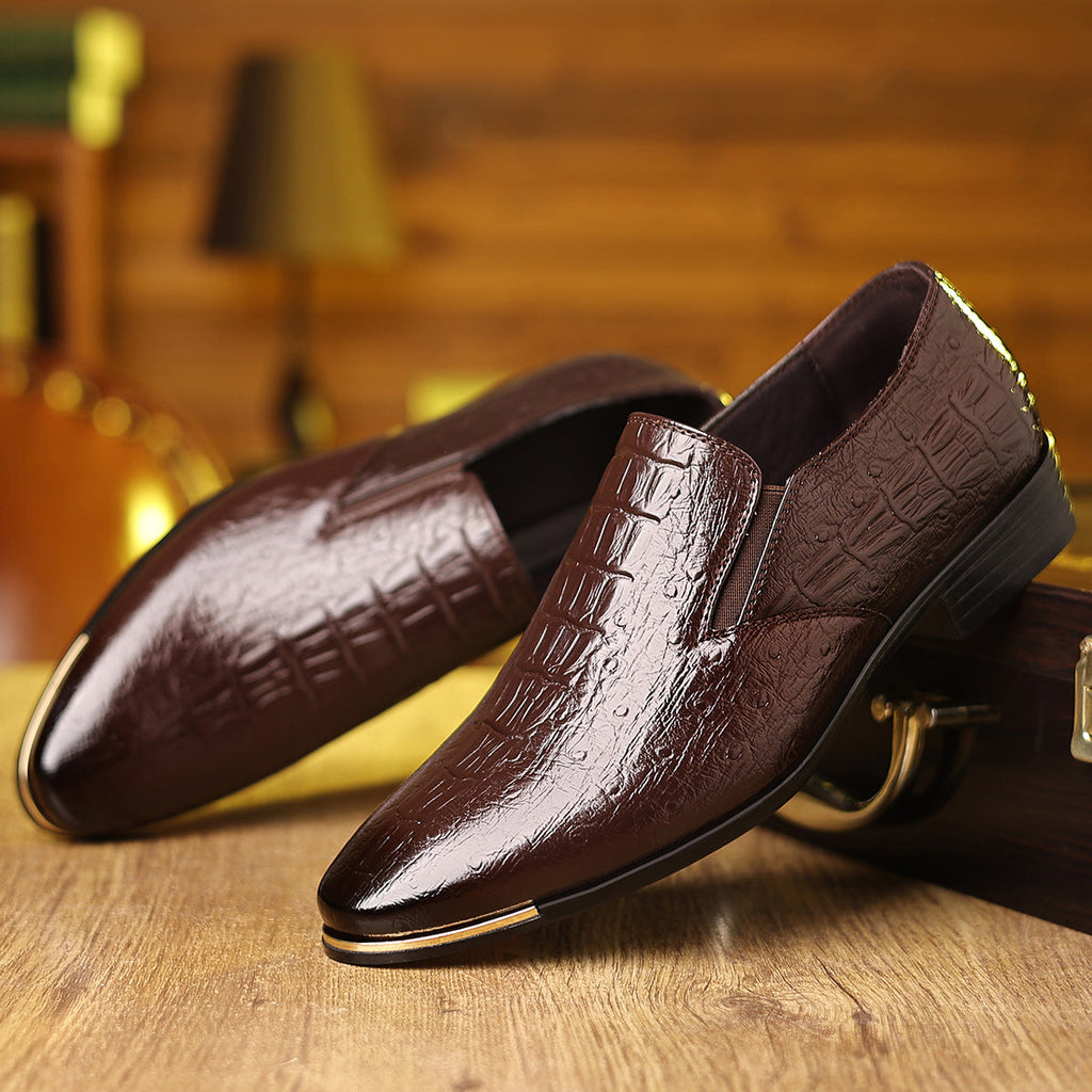 Brenaro Leather Slip-On Loafers