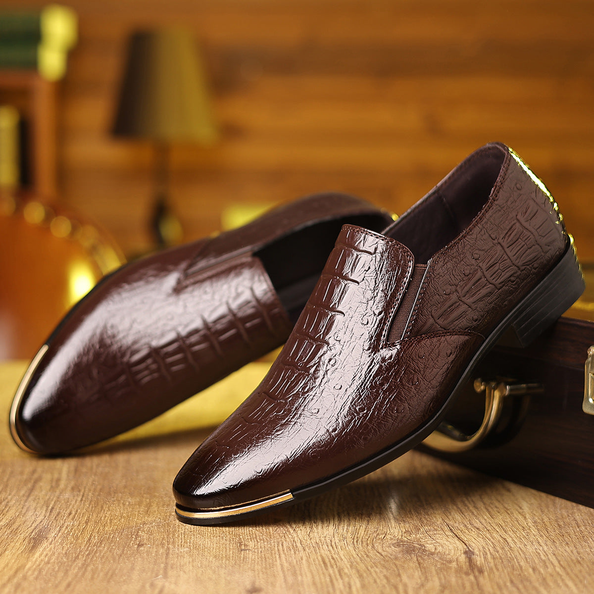 Brenaro Leather Slip-On Loafers