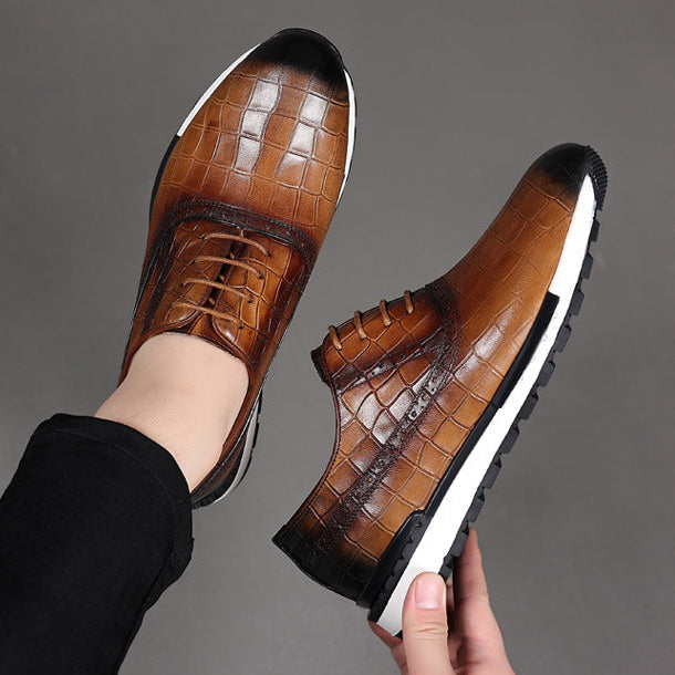 Calvaro Leather Hybrid Brogue Shoes