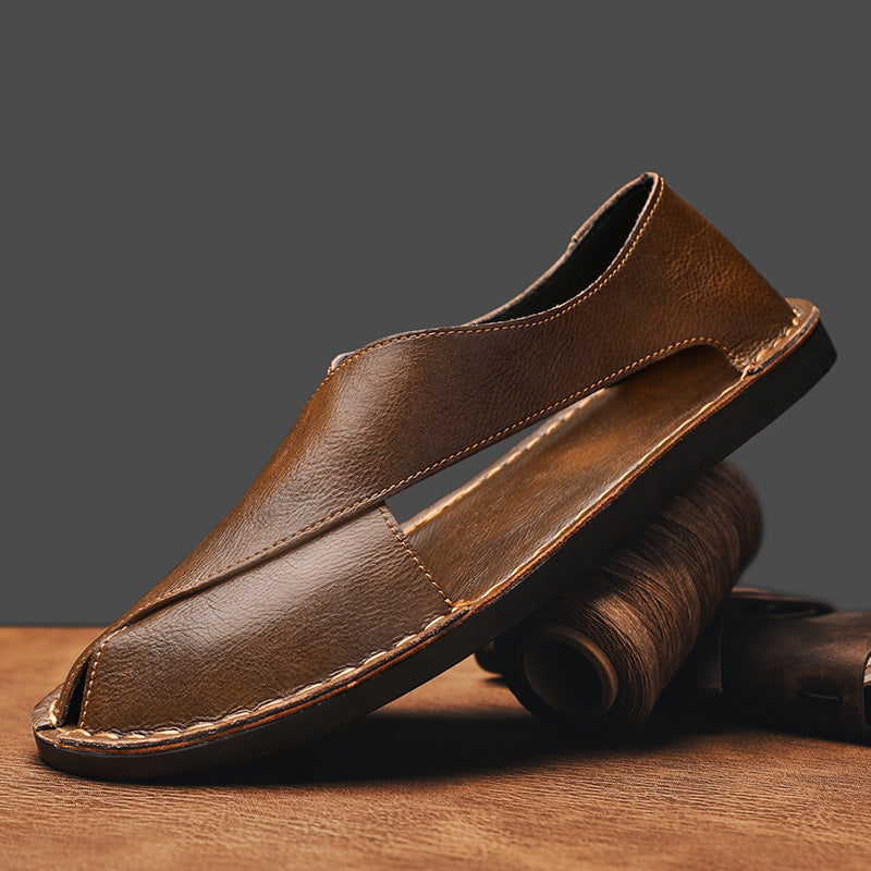 Andros Leather Slip On Sandal