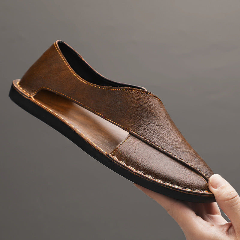 Andros Leather Slip On Sandal