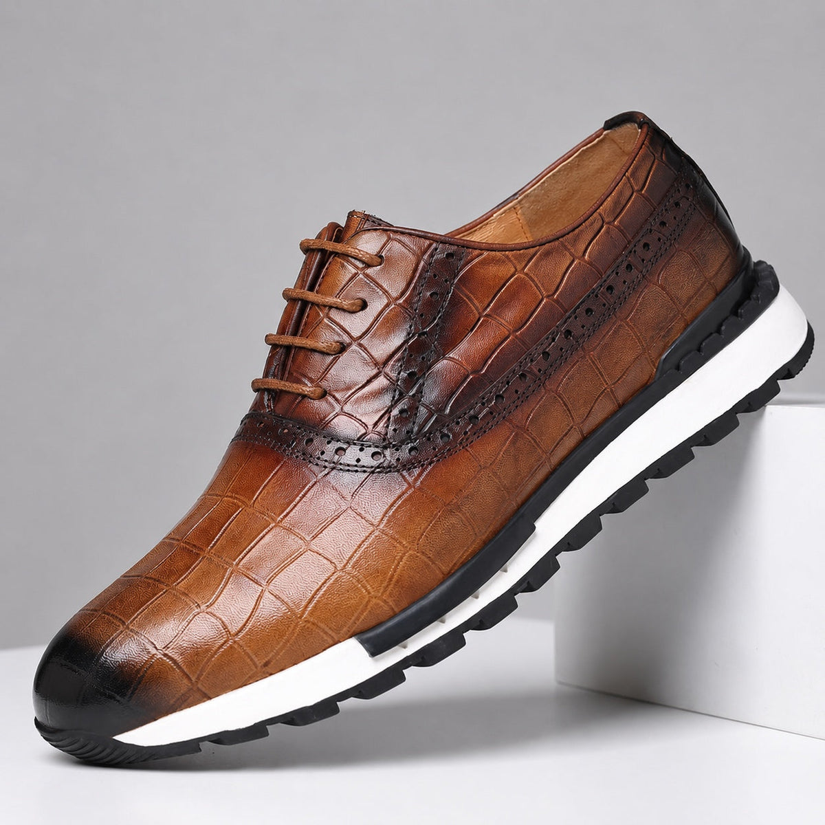 Calvaro Leather Hybrid Brogue Shoes