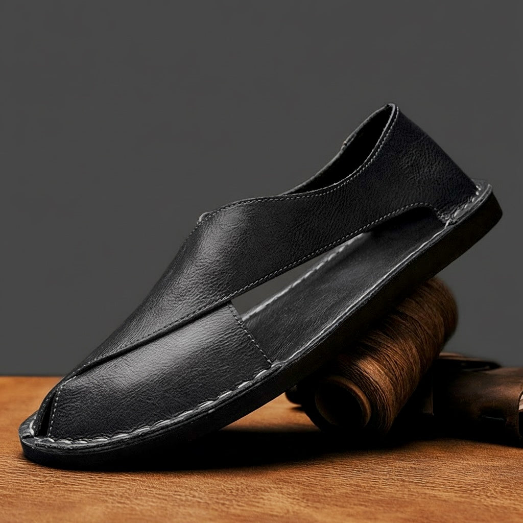 Andros Leather Slip On Sandal