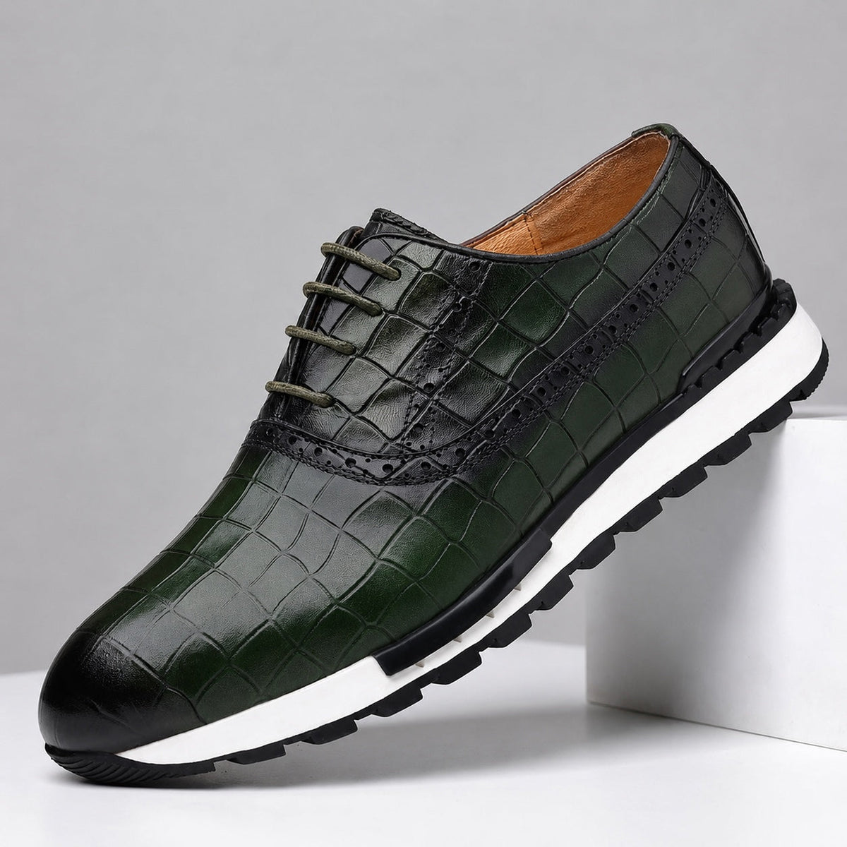 Calvaro Leather Hybrid Brogue Shoes